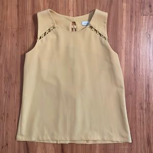 Yellow blouse with tie detail